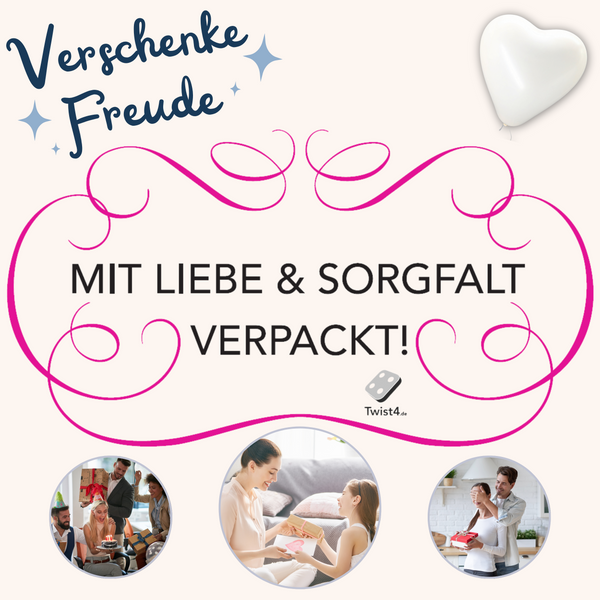 Twist4 heart balloons approx. Ø 26cm, 100% natural latex premium quality - Made in Germany - heart shape in red, pink and white - wedding Valentine's Day decoration - twist4®