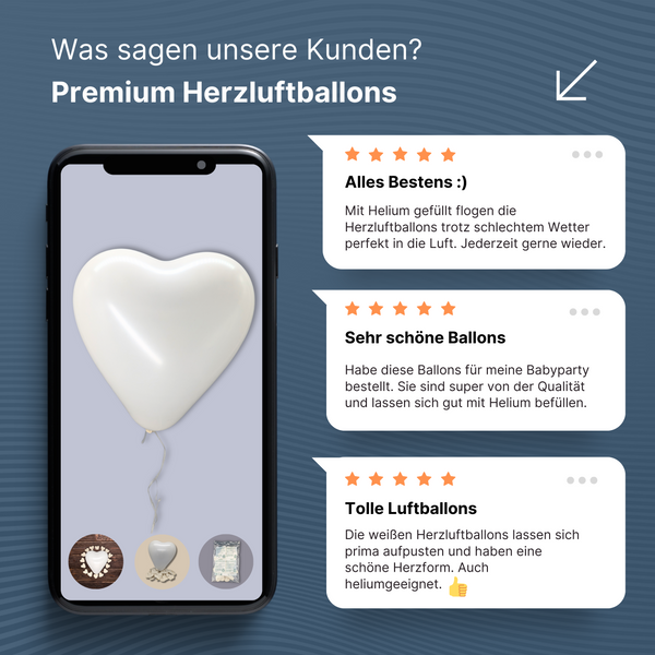 Twist4 heart balloons approx. Ø 26cm, 100% natural latex premium quality - Made in Germany - heart shape in red, pink and white - wedding Valentine's Day decoration - twist4®