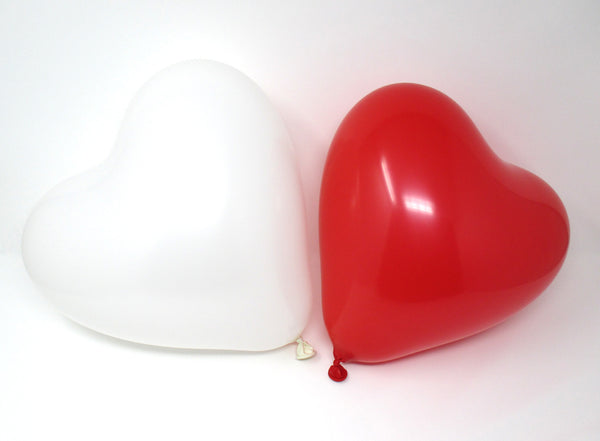 Twist4 Herzluftballons ca. Ø 26cm, 100% Naturlatex Premium Qualität - Made in DE - Herzform in rot rosa weiß - Hochzeit Valentinstag Deko - twist4®