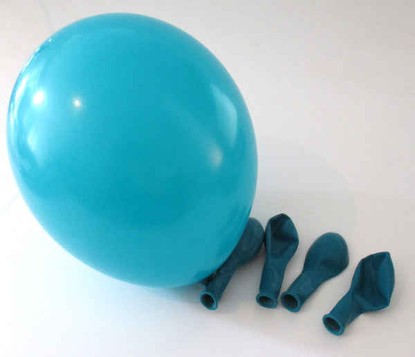 50 x Luftballons - türkis / weiß