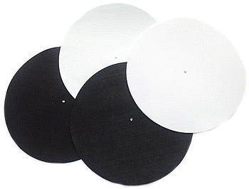 Slipmats Plattentellerauflage aus Filz - weiß / schwarz - für LP Vinyl Schallplatten - twist4®