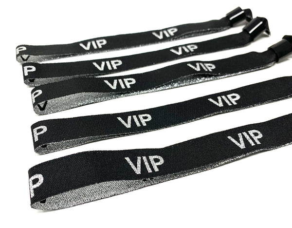Twist4 VIP Stoff Einlassbänder - schwarz / silber