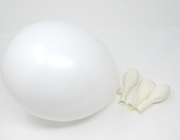 50 x Luftballons - weiß / silber