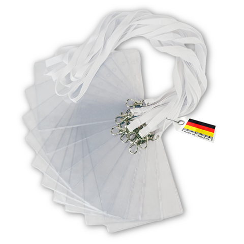 Schlüsselbänder, weiß mit Ausweishülle DIN A6 - im SET