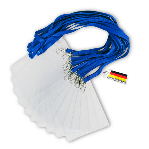 Schlüsselbänder, blau mit Ausweishülle DIN A6 - im SET