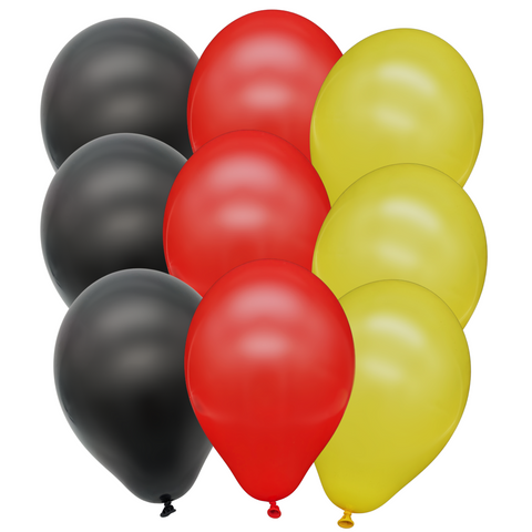 Luftballons - schwarz / rot / gelb - 15 Stück