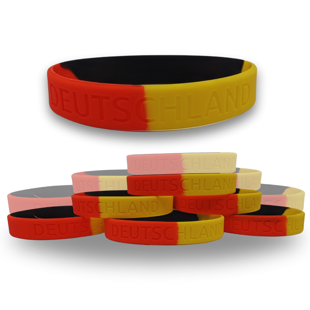 Silikonarmbänder - schwarz / rot / gelb - Germany