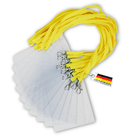 Schlüsselbänder, gelb mit Ausweishülle DIN A6 - im SET