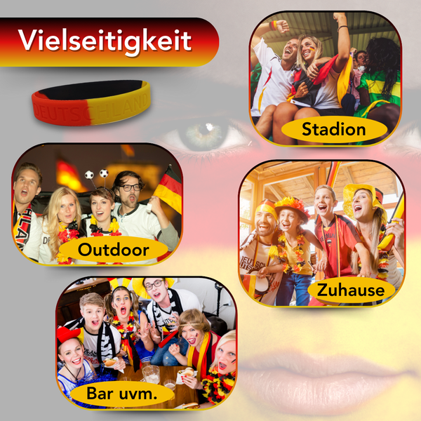 Silikonarmbänder - schwarz / rot / gelb - Germany