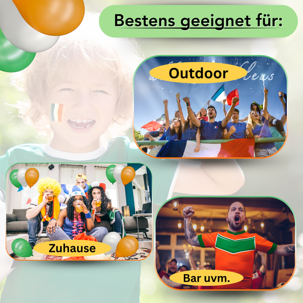 Luftballons - grün / orange / weiß - 15 Stück
