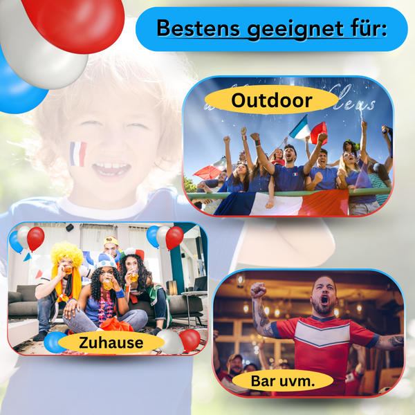 Luftballons - blau / rot / weiß - 15 Stück
