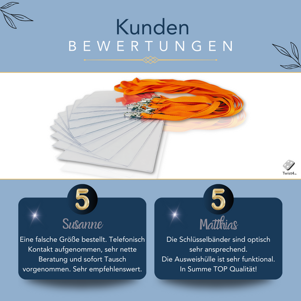 Schlüsselbänder, orange mit Ausweishülle DIN A6 - im SET