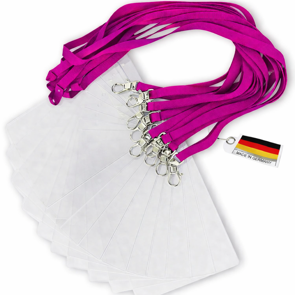 Schlüsselbänder, lila mit Ausweishülle DIN A6 - im SET