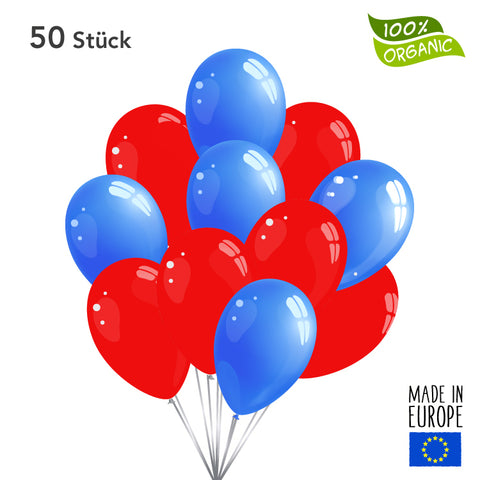 Luftballons - rot / blau im SET  - 50 Stück