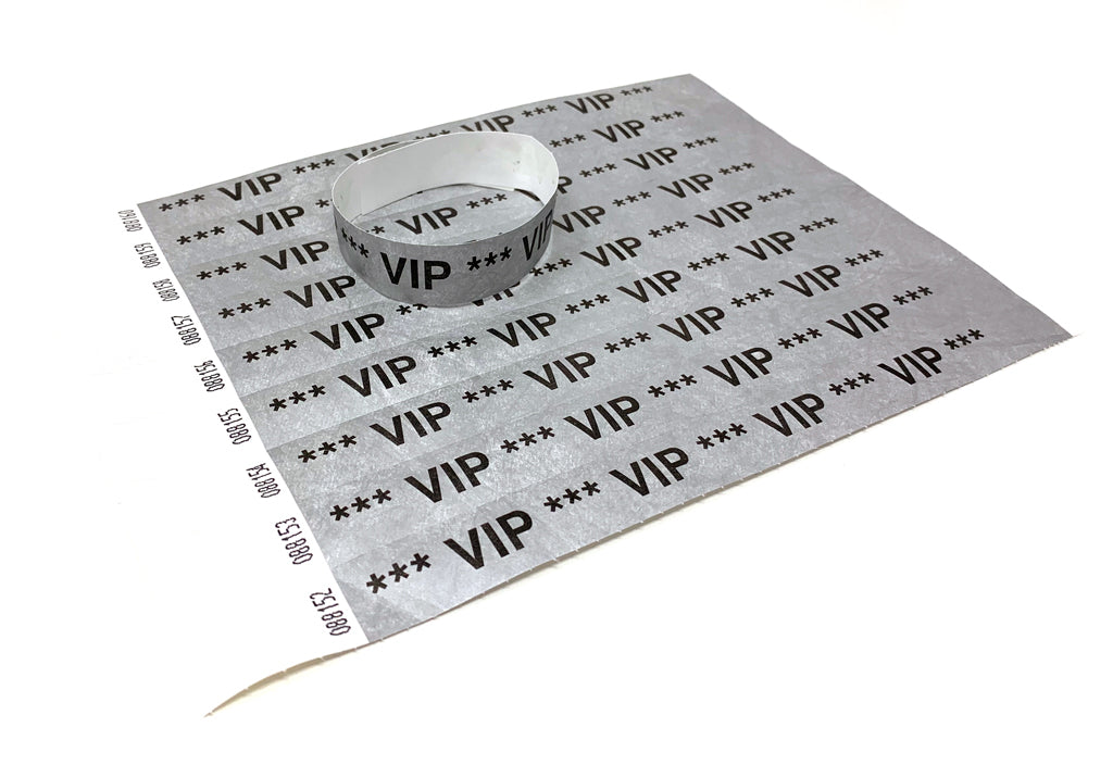 Twist4 Tyvek wristbands - silver - VIP 